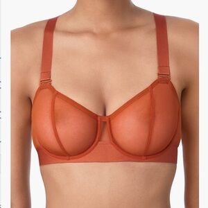 NWT DKNY Sheer Mesh Strapless Underwire Bra - Copper